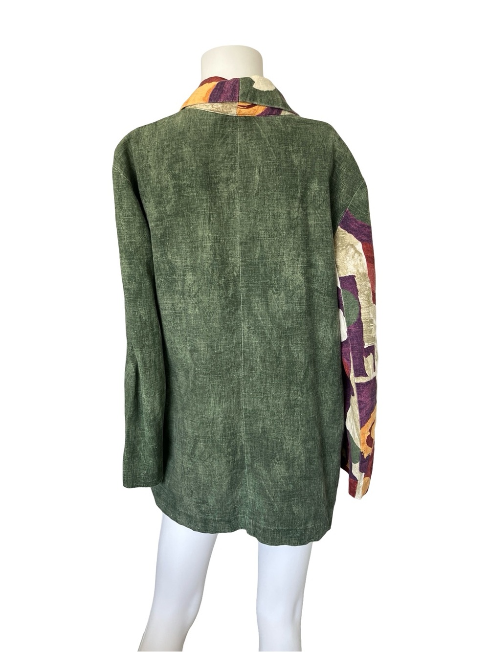 Vintage Sunny Sport Coat Artsy Art to Wear Cotton Flax Colorful Womens Size 10 - Picture 2 of 10